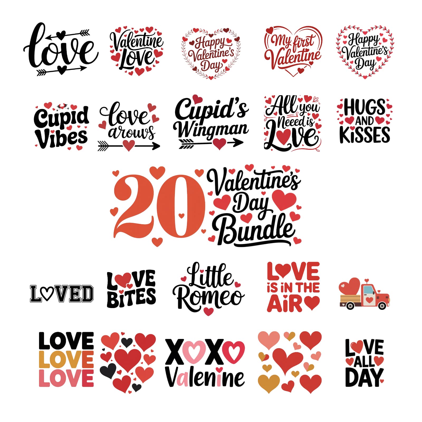 Saint Valentine SVG Files – Set of 20
